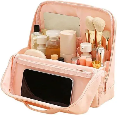 Produktbild von Kosmetiktasche - Körperpflege - Reiseorganisation - Wasserdicht Gebrauchsgeschützt - 22,5 x 8 x 22,5 cm - Rosa