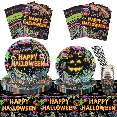Image de Ensemble de vaisselle pour fête d'Halloween