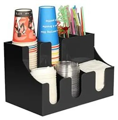 Kaffeedispenser Organizer Acryl Schwarz 7 Fächer