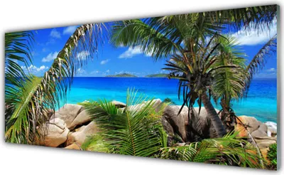 Produktbild von Acrylglasbilder 125x50 Wandbild Druck Fels Blätter Landschaft