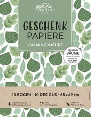 Produktbild von Geschenkpapier-Buch Calming Nature | 100% Recyclingpapier