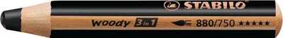 Produktbild von STABILO Multitalentstift woody 3 in 1 rund schwarz