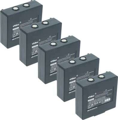 Produktbild von vhbw 5x Akku kompatibel mit Hetronic Mini 68300990, Mini 68300940 Industrie-Funkfernsteuerung Fernbedienung (2500 mAh, 3,6 V, NiMH) - Schwarz