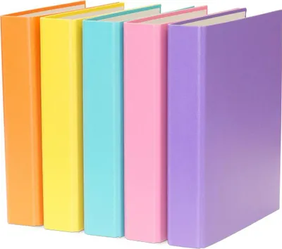 Produktbild von 20x Ringbuch / DIN A5 / 2-Ring Ordner / je 4x gelb, lila, türkis,pink und orange
