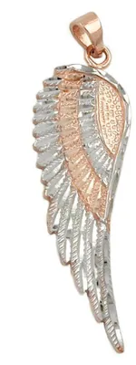 Produktbild von Anhänger Engelsflügel aus 375 Rotgold rhodiniert Goldanhänger Flügel Damen