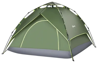Produktbild von Outsunny Familienzelt Campingzelt Doppelzelt Quick-up Zelt 2 Erwachsene + 1 Kind