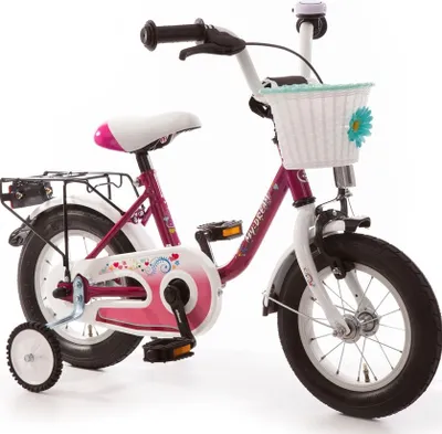 Produktbild von Kinderfahrrad 12 Zoll Fahrrad ab 3 Kinder Mädchen Kinderrad Mädchenfahrrad Lila