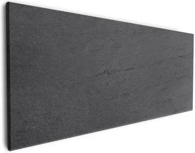 Produktbild von Wallario Premium Leinwandbild Schwarze Schiefertafel Optik - Steintafel in Größe 60 x 150 cm