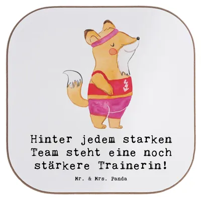 Produktbild von Mr. & Mrs. Panda Untersetzer Tasse Radsport Trainerin - Weiß - Geschenk, Sportart, Fahrrad, weinuntersetzer, Taktik, Coaster, für Gläser, Aschiedsgeschenk, Danksagung
