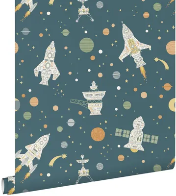 Zdjęcie produktu dla ESTAhome Tapeta planety w kosmosie niebieskim,zielonymIbrązowym 50 x 900 cm