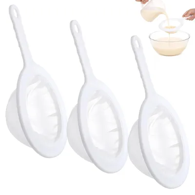 Image de Ensemble de passoirs en nylon - 3 pièces avec mailles de 100/200/300 - Passoirs fins pour la cuisine