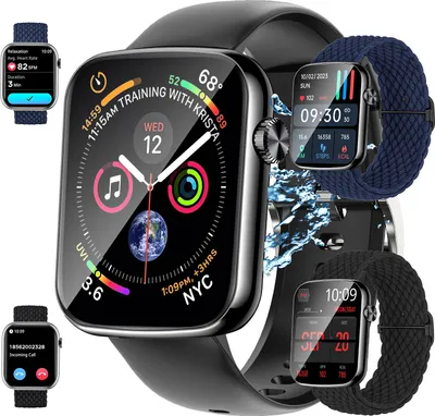 Produktbild von Smartwatch, Smartwatch Damen Herren, 1.83" HD Fitness Tracker Uhren für Android IOS, IP67 Wasserdicht Pulsmesser Schrittzähler Aktivitätstracker