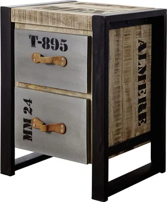 Image de MASSIVMOEBEL24 | Table d'appoint 45x40x60 Manguier brut imprimé Bois naturel FACTORY #123