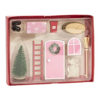 Produktbild von Wichteltür Rosa 10cm 10-teiliges Set aus Holz