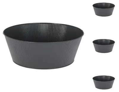 Produktbild von 4 Stk. Blumentopf Pflanzgefäß Balkontopf Pflanztopf verzinkt Ø22xH10cm