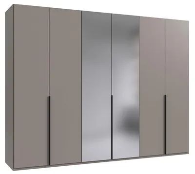 Produktbild von Drehtürenschrank Mugano Kleiderschrank 270x58x208cm Saharagrau mit Spiegel (18942)