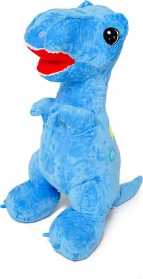 Image de Gustaw Dino Edi - Peluche Grand XXL (Bleu, 85cm), Dinosaure Grand Peluche Jouet Peluche Décoration.