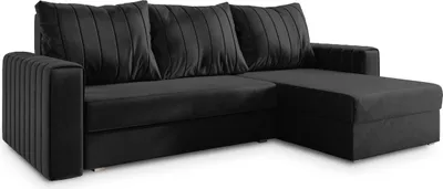 Produktbild von Masseno Ecksofa CARL mit Schlaffunktion L-Form, Sofa mit Bettkasten, Wohnzimmersofa, Couch, Soffa, Bettsofa, Couchgarnitur- Schwarz, KRONOS 07