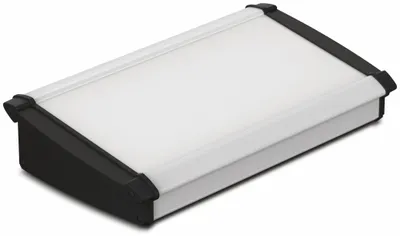 Produktbild von BOPLA Pultgehäuse, Alu-Topline, Aluminium / ABS, 181,2 x 300 x 68,2 mm, IP54, naturfarben / schwarz