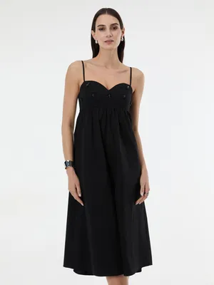 Produktbild von Orsay Schwarzes Damen-Midikleid mit Applikationen 40