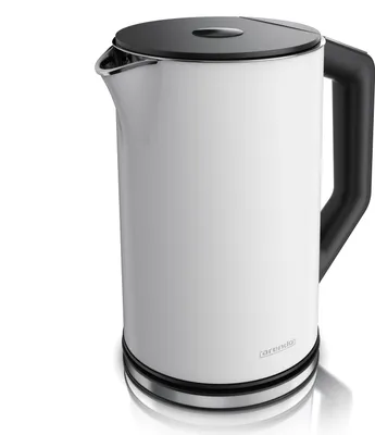 Produktbild von Arendo Wasserkocher mit Temperatureinstellung 40 - 100 °C, Edelstahl, LED-Display, 1,5L, 2200W, Doppelwand Design, BPA-frei, weiß matt