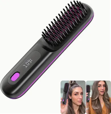 Produktbild von Kabelloser Haarglätter, 3 Temperaturstufen, Keramik-Heizelement, Anti-Verbrennung, für alle Haartypen und Bartstylingr