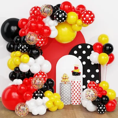 Produktbild von Luftballon Girlande Rot Schwarz Gelb für Geburtstage Babyparty Verlobung 12" 18" 10" 5" Latex Set