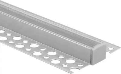 Obrázok produktu pre Hliníkový povrchový LED profil pre sadrokartón / sadrokartónové dosky 2 m s priehľadným difúzorom a koncovkami Ecolight