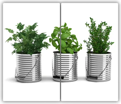 Produktbild von Tulup Glas-Herdabdeckplatte - 2x30x52cm - Glaskeramikkochfeld-Abdeckung Spritzschutz Zweiteilig Aromatische Pflanzen