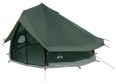Image de Tente tipi vidaXL vert olive 700 x 700 x 395 cm en polyester et acier
