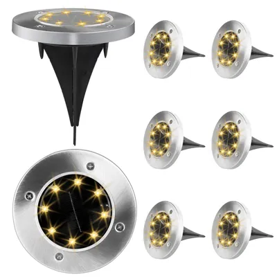 Solarleuchten 8er-Set, warmweiß, IP65, wasserdicht, für Außen