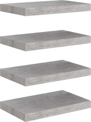 Obrázok produktu pre vidaXL Závesné police 4 ks Betónová sivá 40x23x3,8 cm MDF