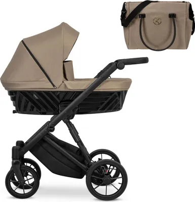 Image de Kunert Ivento 2in1 Poussette avec cadre noir et design Caramel Macchiato