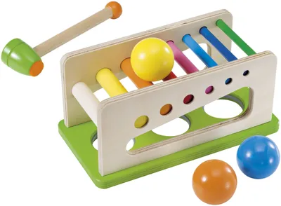 Image de Selecta 62017 Battino, Banc de frappe en bois, 22 cm, multicolore