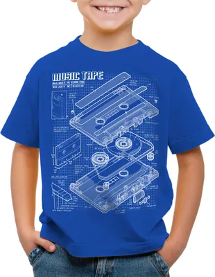 Produktbild von style3 Tape Blaupause Kinder T-Shirt dj musikkassette turntable retro