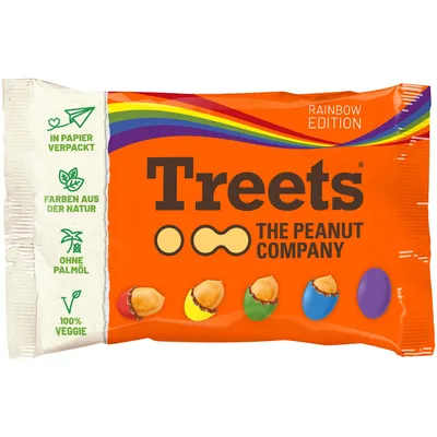 Obrázek produktu pro Treets Peanuts arašídy v barevné cukrové čokoládové polevě Rainbow 185g