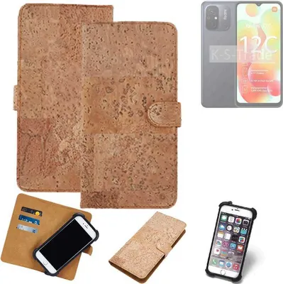 Produktbild von K-S-Trade Hülle kompatibel mit Xiaomi Redmi 12C  Kork Handyhülle Cover  Schutzhülle TPU Case Bumper in Hellbraun, (1x)