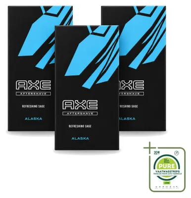 Imagen del producto de 3 unidades de aftershave Axe Alaska, 100 ml cada uno. Pack grande