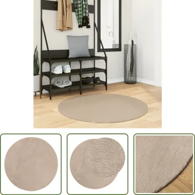 Produktbild von The Living Store Teppich HUARTE Kurzflor Weich und Waschbar Sandfarben Ø 100 cm