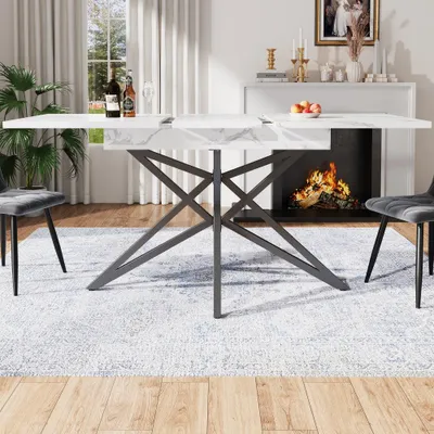 Immagine prodotto di Tavolo pieghevole da pranzo - Tavolo da cucina estensibile - Tavolo allungabile - Tavolo moderno per sala da pranzo - Salvaspazio