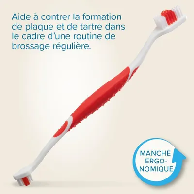 Image de Brosse à dents Beaphar, 1 pièce - Brosse à double face avec une petite et une grande brosse