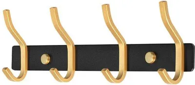 Produktbild von Wandhaken aus Edelstahl, 4 Haken, schwarz