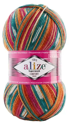 Produktbild von 100g Sockenwolle Superwash Comfort 4-fädig Schurwolle Sockengarn Farbauswahl