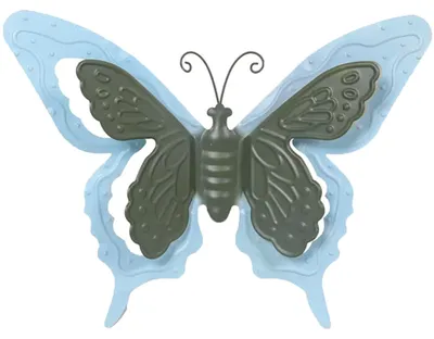 Produktbild von Mega Collections Wandschmetterling - Gartendekoration - blau - Metall