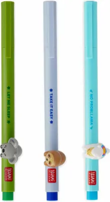 Immagine prodotto di Legami Gel Pen Lovely Friends Set, 3 pezzi, con decorazione di animali, penna gel, penna gel, bradipo, lama, koala