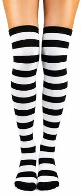 Produktbild von Overknees Kniestrümpfe "Ringelstrümpfe" - 414035 | Schwarz Weiß gestreift