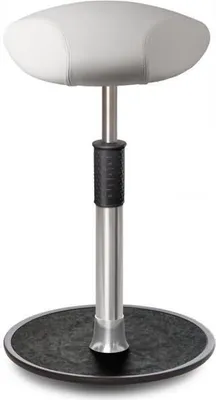 Produktbild von Sitz- Stehhocker Free Tall Triangel Boxmark Leder Weiß chrom /schwarz.