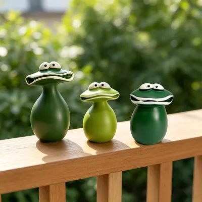 3er-Set Froschfiguren, wetterbeständiges Kunstharz, Gartendekoration