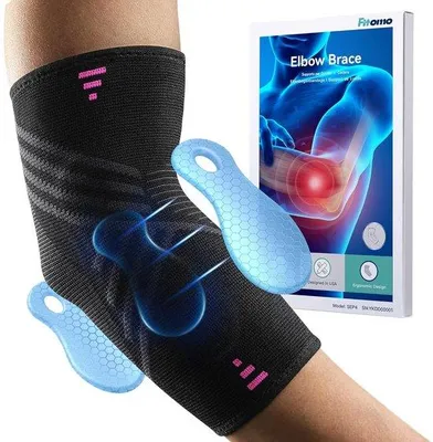Produktbild von Schnelleinkauf - Ellenbogenbandage für Tennis und Golfer Epicondylitis mit 2 Kompressionspads - Schmerzlinderung bei Peesitis - 1 Stück - Schwarz