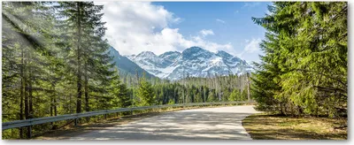 Produktbild von Tulup® Leinwandbild - 125x50 cm - Wandkunst - Drucke auf Leinwand - Leinwanddruck  - Landschaften - Grün - Straße Tatra-Gebirge